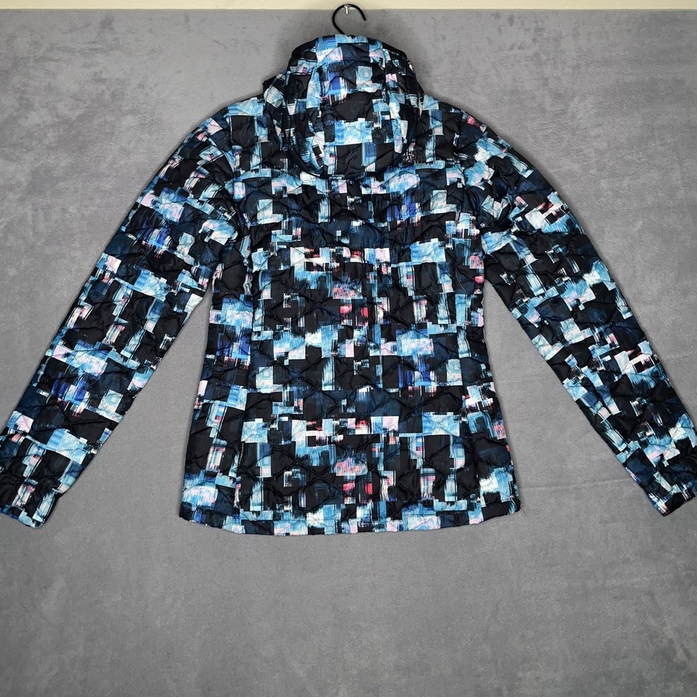 The North Face Thermoball Jacket Blue Glitch Geometric Puffer Womens XS Gorpcore - Picture 2 of 12
